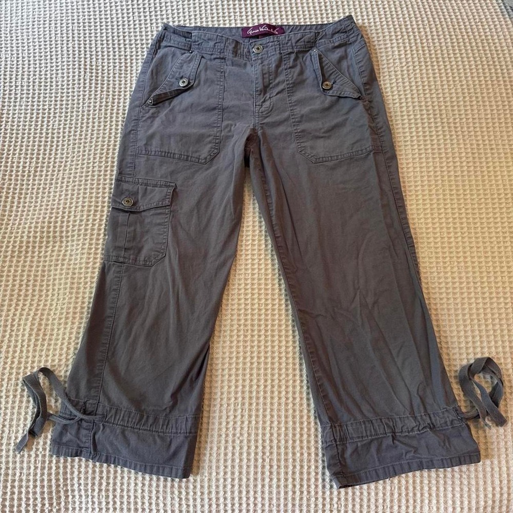 Y2K Gloria Vanderbilt Grey Cargo Capri Pants